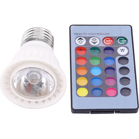 Lampadina LED E27 da 3W – Cambio colore RGB – Dimmerabile – Telecomando – Decorazione per interni/palcoscenico/feste