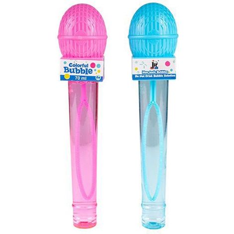 Trade Shop - 22cm Seifenblasenstab in Form eines 70 ml-Mikrofons in 2 Farben 6719002 - (1/5)