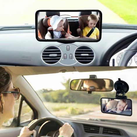 Rétroviseur pour examen de conduite, rétroviseur intérieur adhésif pour moniteur d'auto-école, examinateur, apprenti conducteur (1/4)