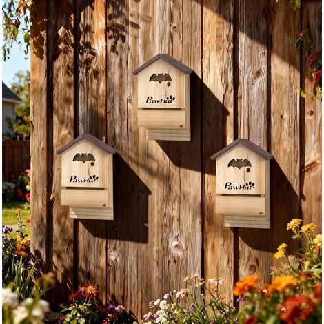 Fledermauskasten aus Tannenholz, 3er-Set, 21,5 x 11,5 x 34 cm (1/5)