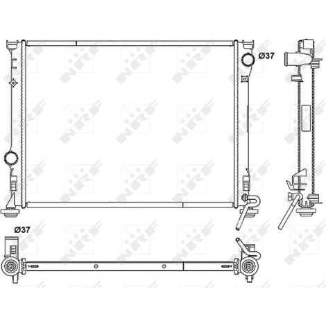 Radiateur, refroidissement du moteur NRF 53041 CHRYSLER 68050126AA 68050126AB