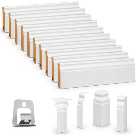 KGM Sockelleisten-Set weiß MDF 19 x 90 x 2400 mm - 10 Stück