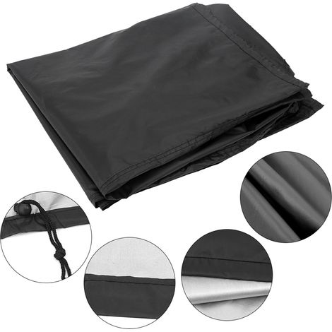 Funda impermeable de poliéster para parrilla con cordón ajustable, resistente a los rayos UV, 170 x 61 x 117 cm, negra.