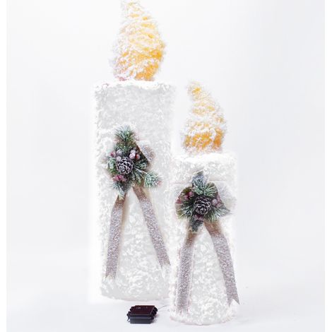 Candele 2PZ per Decorazioni addobbi natalizie con luci da vetrina negozi 80e56cm (1/5)