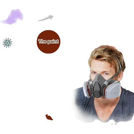Maschera respiratoria integrale, in silicone alimentare, classe di protezione KF94, non monouso, compatibile con filtri tipo 6001, taglia unica adatta alla maggior parte degli adulti. (1/5)