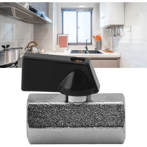 Robinet de gaz épais tout cuivre, robinet de gaz naturel, chauffe-eau, robinet à bille à noyau de cuivre pour eau courante domestique, finition sablée cuivre 2/4". (1/5)