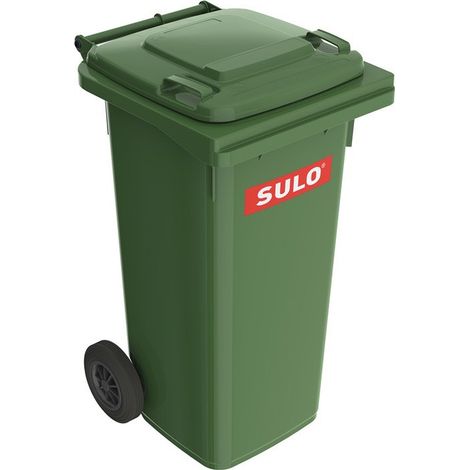 Cubo de basura grande 120l HDPE verde, móvil según EN 840 SULO
