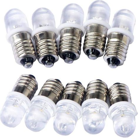 Ersandy 10 Stück E10 12V LED-Spotlampen, warmweiß