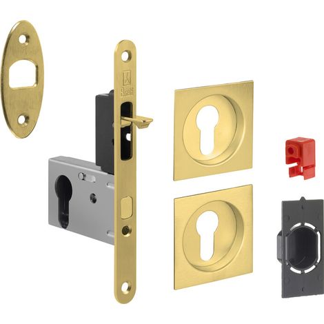 KIT MANIGLIE QUADRO PORTA SCORR CILINDRO EASY G500T OTTONATO LUCIDO