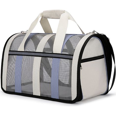 1 Sac de transport pour chat et chien, pliable, nylon résistant, fenêtre maille, voyage voiture avion (1/5)