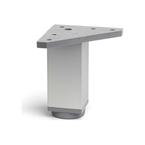 Pata regulable de aluminio cuadrada con una altura de 120 mm y acabada en anodizado mate. Dimensiones: 40x40x120 mm -