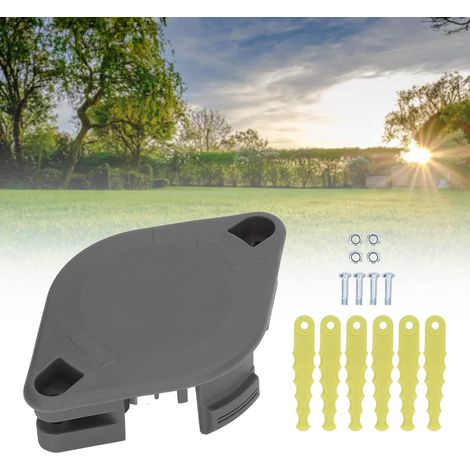 Testina e lame per decespugliatore – autoalimentanti – bobina di filo fissa + 6 lame – per Ryobi 18V 24V 40V