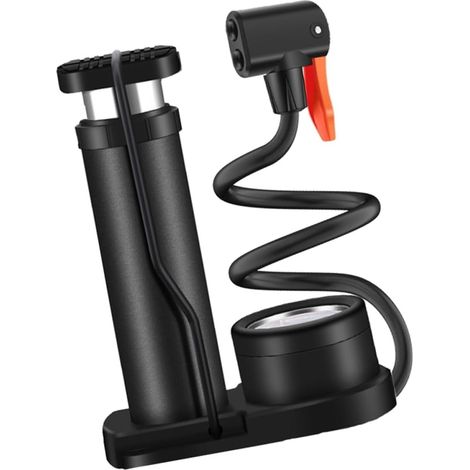 Pompe à air Manuelle Noire avec manomètre précis Jusqu’à 160 PSI, gonfleur de pneus pour Voiture et Moto, compresseur Portable Compact pour Usage extérieur et Urgence