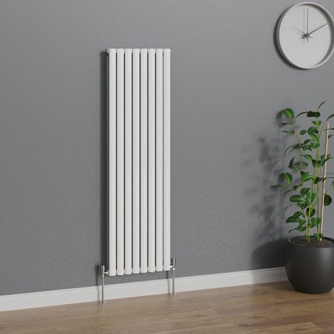 WarmeHaus Vertical Oval Single Panel White Radiator 1600x472mm