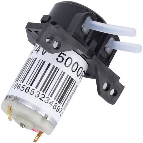 Pompe péristaltique miniature auto-amorçante à angle droit avec tube en silicone, adaptée à une utilisation en laboratoire (24V) (1/5)