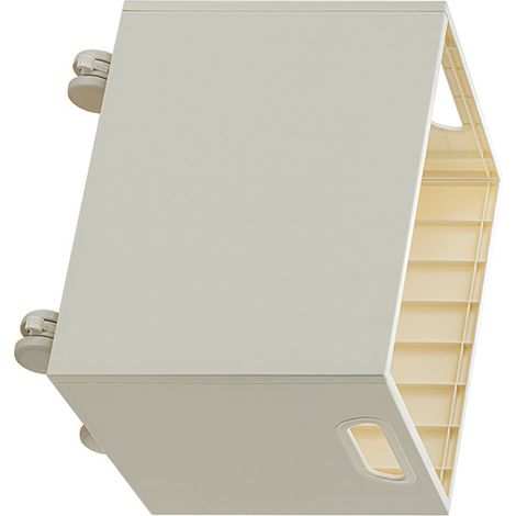 Boîte de rangement pour livres avec deux poignées latérales, empilable, capacité de charge jusqu'à 50 kg, multifonctionnelle, avec roulettes (1/5)