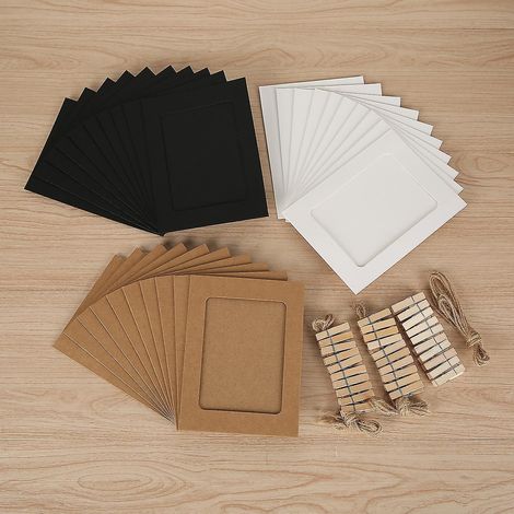 30pcs 4x6in Kraft Papier Cadres Photo Suspendus Dcoration Murale Diy Avec Clips Cordes Pour Photos (1/5)