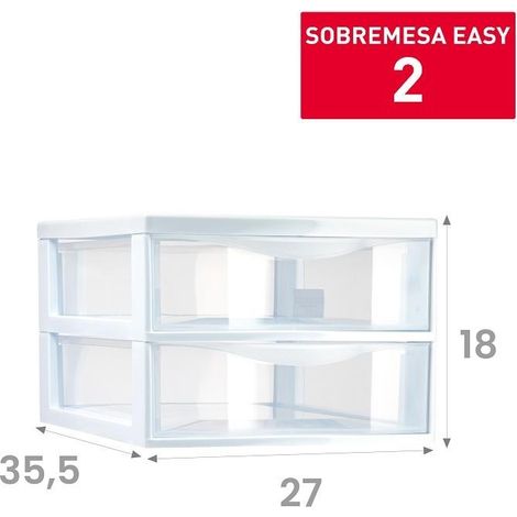 Cassettiera Organizer da Ufficio Casa Easy 3 Cassetti Bianca 27 x 35,5 x 27 cm (1/2)