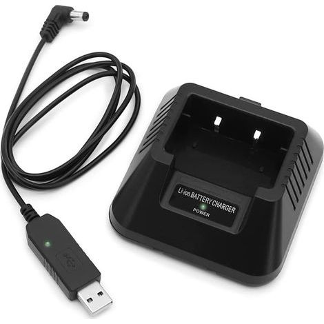 Applicable Base Station de Chargeur de Bureau Remplacement pour Baofeng Radio BF-F8HP UV-5R 5RA 5RB 5RC 5RD 5RE 5RG DM-5R TYT TH-F8 Talkie Walkie Li-ION Batterie Base avec Adaptateur USB (1/5)