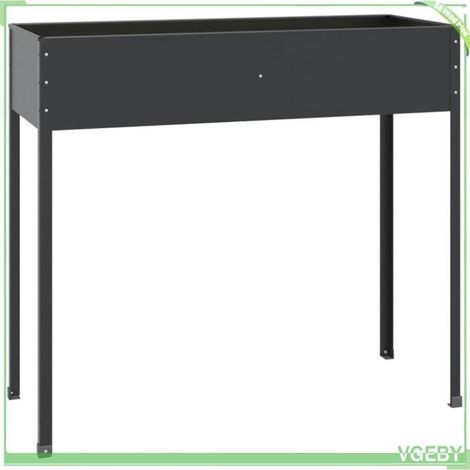 Jardinière sur pied - FAFEICY - 152263 - Acier galvanisé - Anthracite - 100,5x40,5x90 cm (1/5)