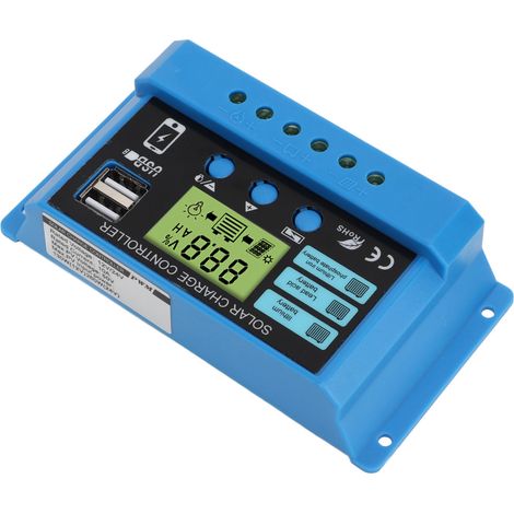 Régulateur de Tension Solaire 20Amp 12V 24V Automatique - Contrôleur de Charge pour Batterie et Panneau Photovoltaïque (1/5)
