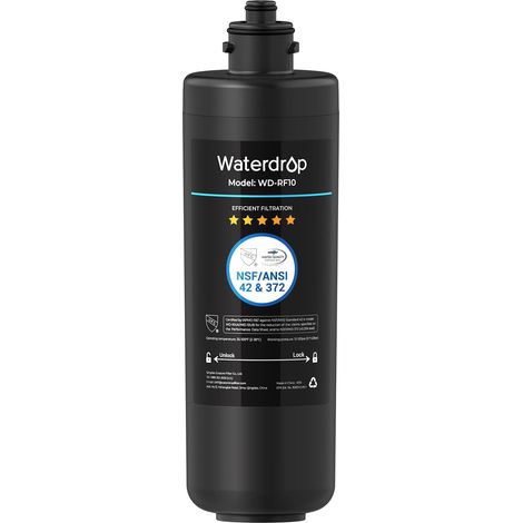 Waterdrop WD-RF10 Filtre à Eau, NSF/ANSI 42 Certifié 42, 30000 Litres, Remplacement pour Goutte d'Eau sous le Système de Filtration d'eau d'évier