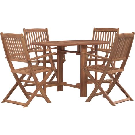Outdoor Dining Set Brown Solid acacia wood Compact Foldable vidaXL