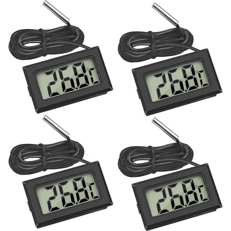 4 thermomètres numériques LCD avec sonde externe pour réfrigérateur-congélateur. (1/5)
