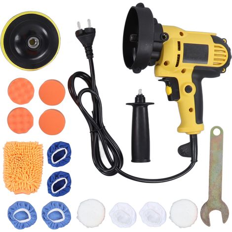 Kit de polisseuse électrique 700W 125mm pour lustrage, ponçage et polissage de voiture - Machine à polir orbitale avec mandrin, prise UE 220V