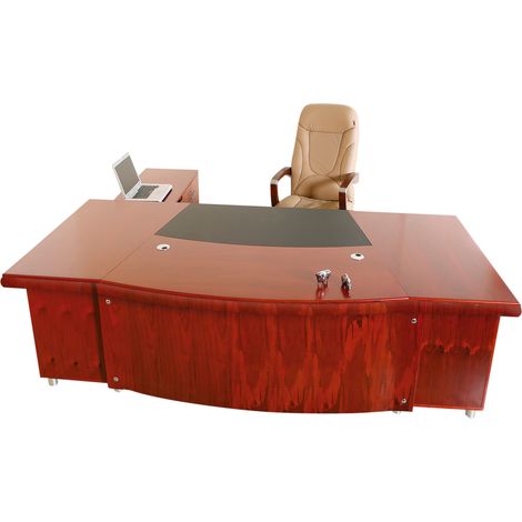 Büromöbel Chef Schreibtisch Managerschreibtisch Büroschreibtisch Paris Kirsch 240 x 250 x 77 cm (1/2)