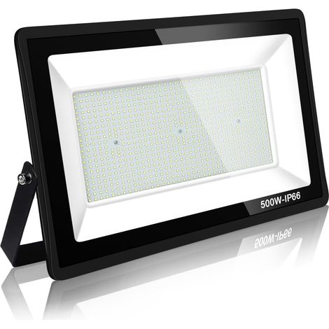 Projecteur LED Exterieur,500W 50000LM Spot LED Extérieur,6000K Projecteur Exterieur Led,IP66 Etanche Eclairage de Sécurité pour Jardin,Garage,Cour,Parking (Blanc froid-1pcs,500W)