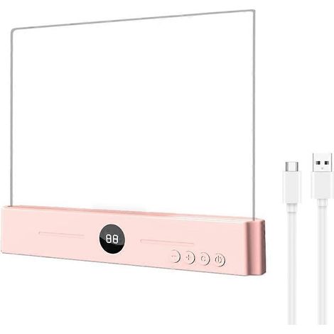 Lampe de lecture plate rechargeable LED transparente intelligente avec minuterie, intensité réglable et protection des yeux pour la table de chevet, les voyages et les études. (1/5)
