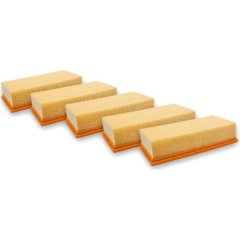 vhbw 5x filtro a pieghe piatte compatibile con Kärcher NT 65/2 Eco Tc, 65/2 Eco, 65/2 Ap Me, 65/2 Ap, 72/2 Eco Tc aspirapolvere - Elemento filtrante