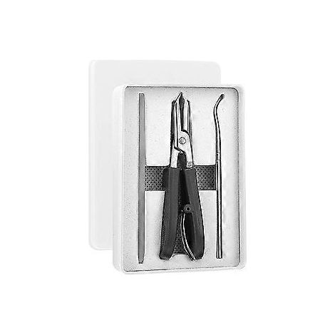 Coupe-ongles biseauté à bec d'aigle pour pédicure, idéal pour la maison et les voyages (noir)