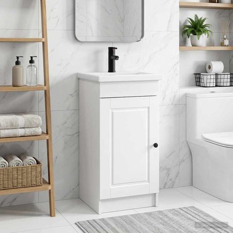 vidaXL Mobile da bagno con lavabo Bianco 42 x 40 x 84,5 cm