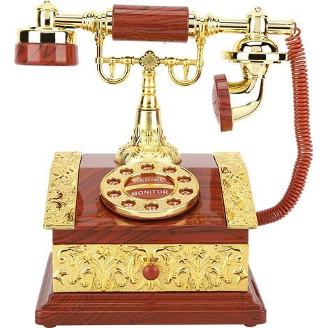 Objet de décoration de bureau rétro, boîte de rangement pour musique de téléphone à cadran (1/5)