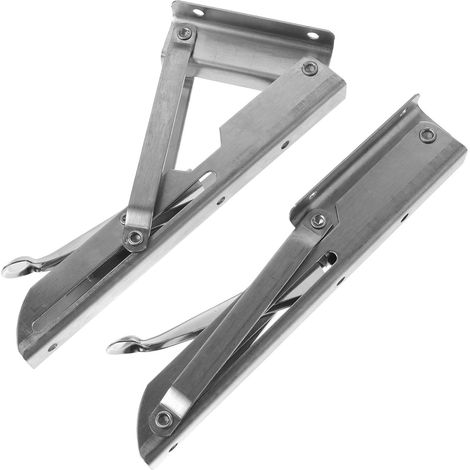 Support D'étagère Murale Pliable Multifonction en Acier Inoxydable Argenté, Facile à Installer 1 Paire pour Meubles Tv et Supports de Cloison (1/5)