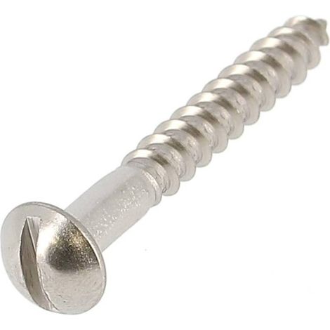 100 Vis à Bois Tête Fraisée Fendue 8 x 80 mm - DIN 97 - NFE25-604 - UNI 702 - Inox A2 - D-Work