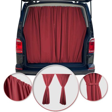 Rideaux De Porte Hayon pour Peugeot Boxer H3 Rouge Tissu (1/5)