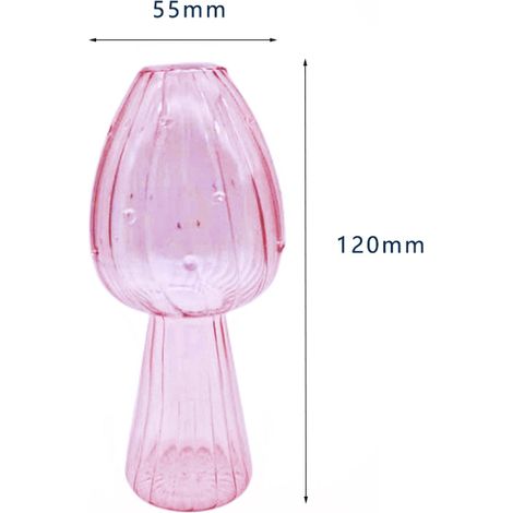 Vase en verre champignon, bouteille d'aromathérapie, table de fleurs hydroponiques (1/5)