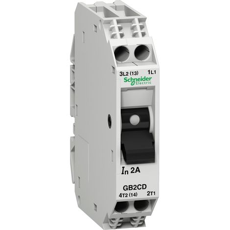 disjuntor TeSys para circuitos de comando - GB2-CD – 5 A - 1 pólo+N - 1d - GB2CD10