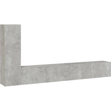 Set di mobili mobile buffet TV televisione soggiorno camera da letto soggiorno 3 pezzi in derivati del legno grigio 020024501