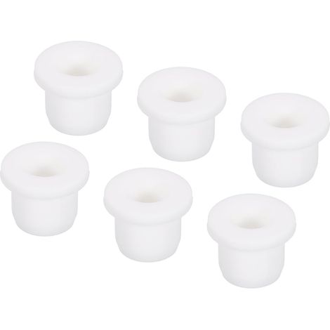 6Pcs Passe-Câble T-Forme Diamètre Installation 12mm, ID 7.5mm, Hauteur de 12mm Passe Fil Rondelle Caoutchouc Bouchons de Trous Flexibles pour Orifices de Câbles, Blanc (1/5)
