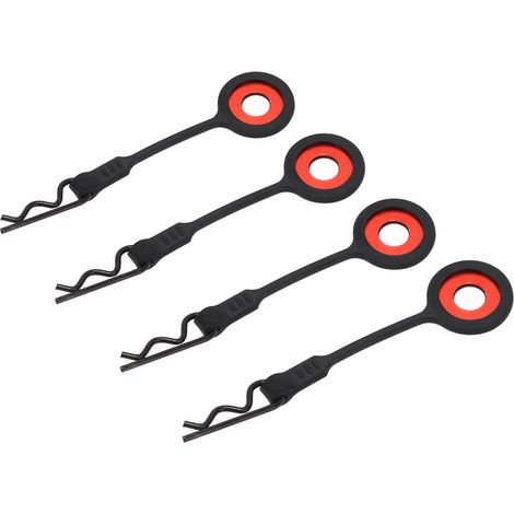 Lot de 4 clips de fixation universels en silicone et métal pour carrosserie de voiture RC 1/10 (noir) (1/5)
