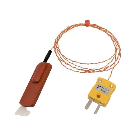 Thermocouple type Type K Ø 40 x 13 x 5mm, L 40mm, +100°C max à Fiche mâle miniature ( Prix pour 1 )