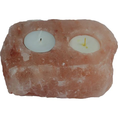 Bougeoir Sel Naturel - 2 trous- Vendu par 1 (1/3)