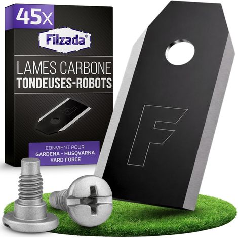 45 Lames de tondeuse, Acier carbone, Vis incluses, Compatible Husqvarna Automower, Gardena Sileno (1/5)