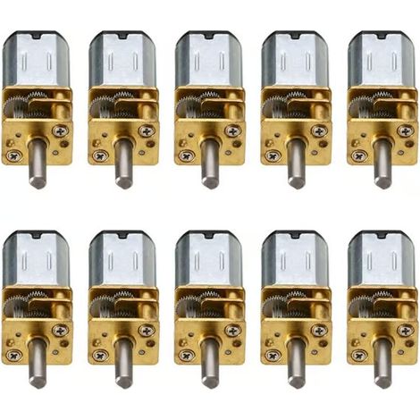 10 moteurs à engrenages N20 de 30 tr/min, 6 V CC, avec réducteur et roue dentée en métal (1/3)