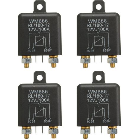 Adatto per relè di carico shunt x 12V 100A interruttore di potenza elevata 4 pin/off nero