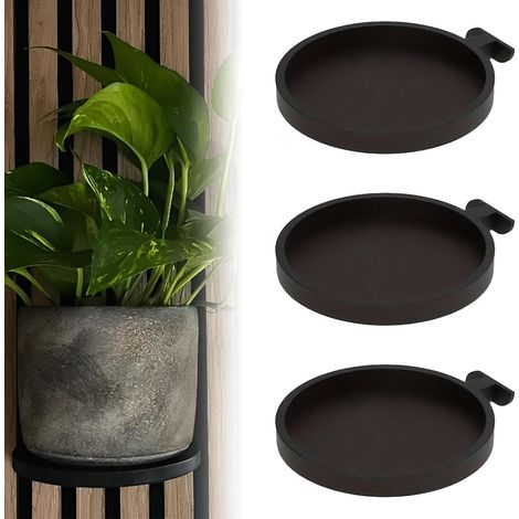 Etagere pour Panneau Acoustique, 3 Pieces Etagere pour Panneau Tasseau Bois, Panneaux Acoustiques, Noir, Fleurs Et Accessoires Decoratifs (1/5)